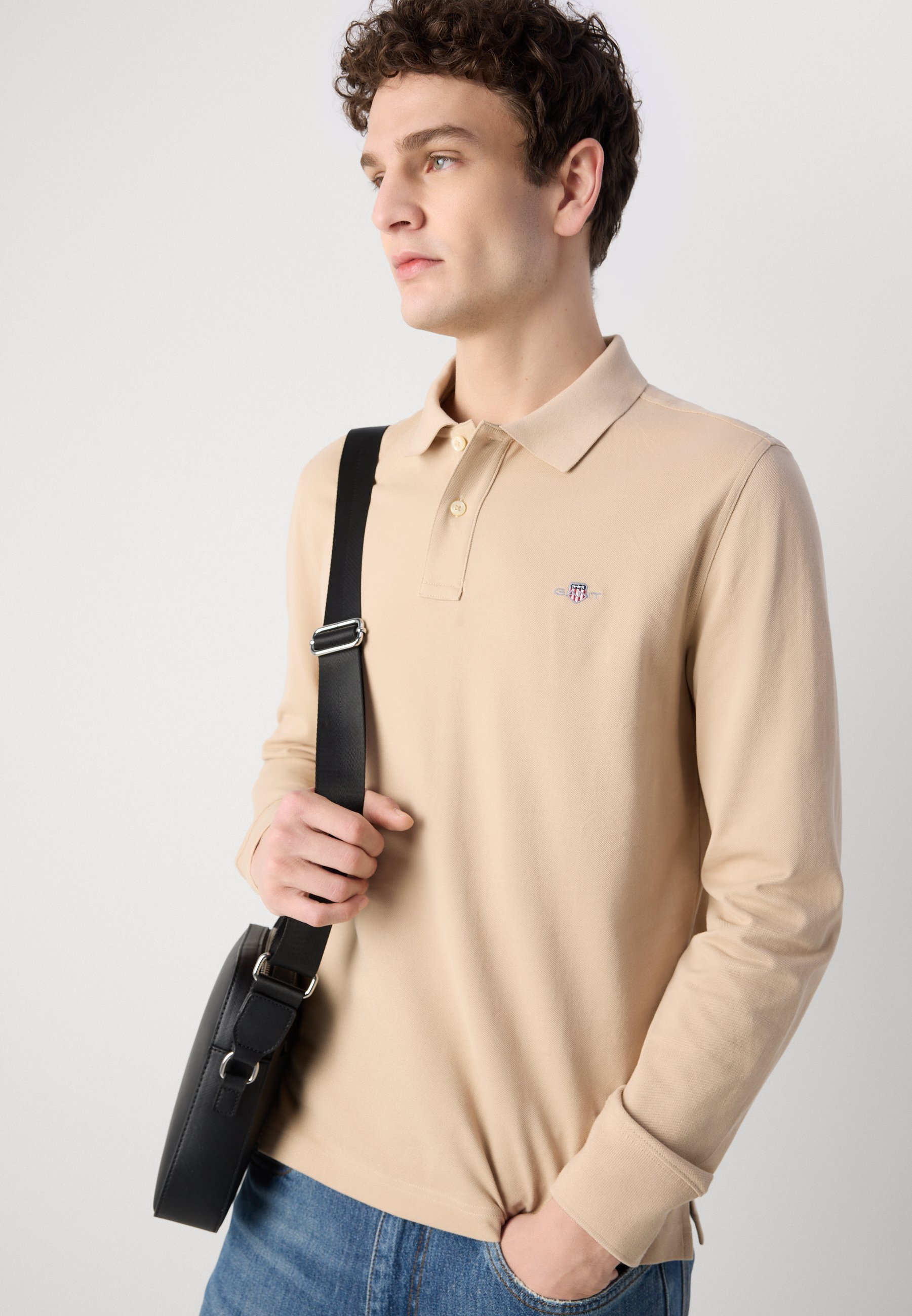 GANT SHIELD RUGGER - Polokošile - black