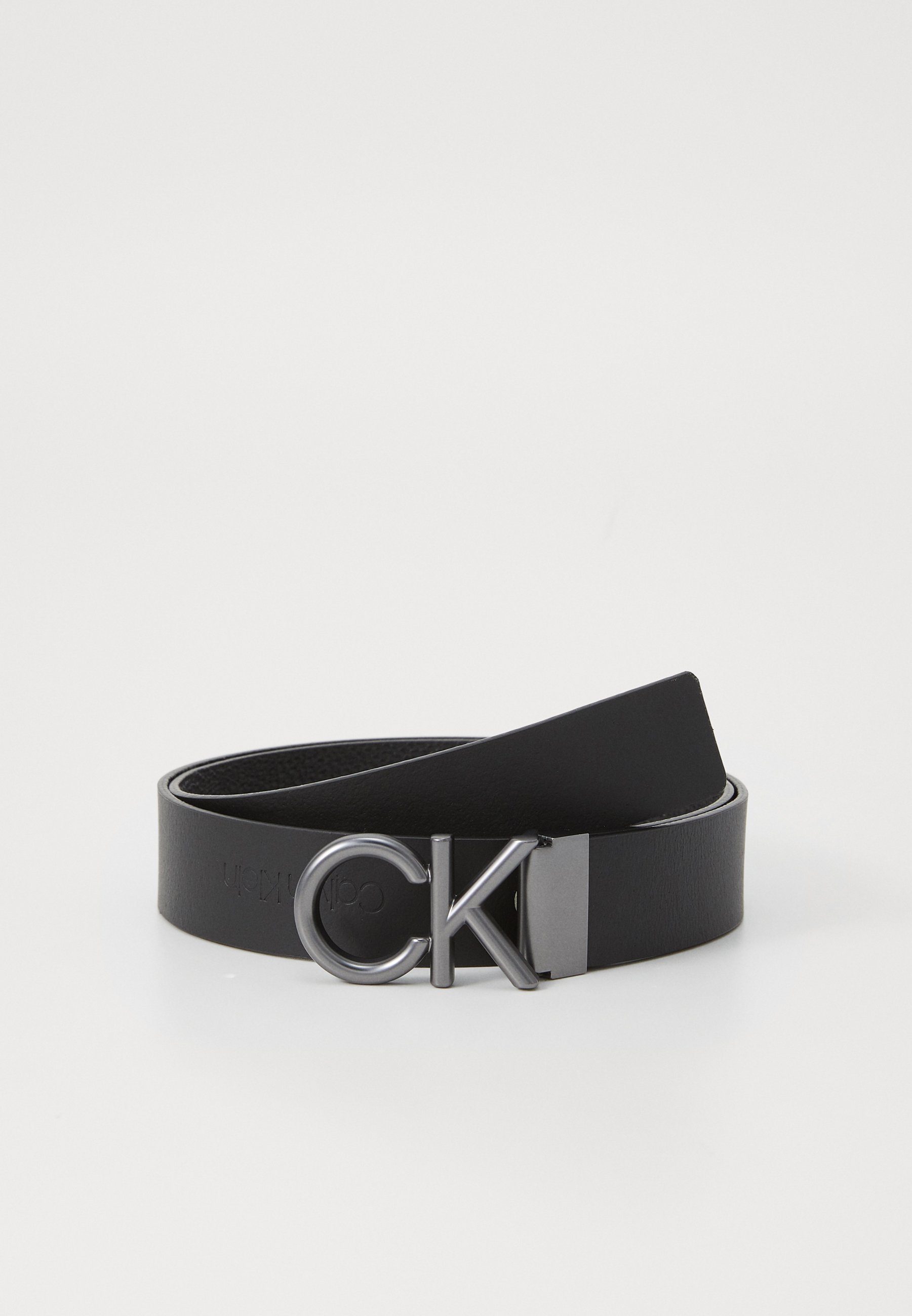 Calvin Klein HALLMARK LOGO - Riem - zwart/mat metaalkleurig