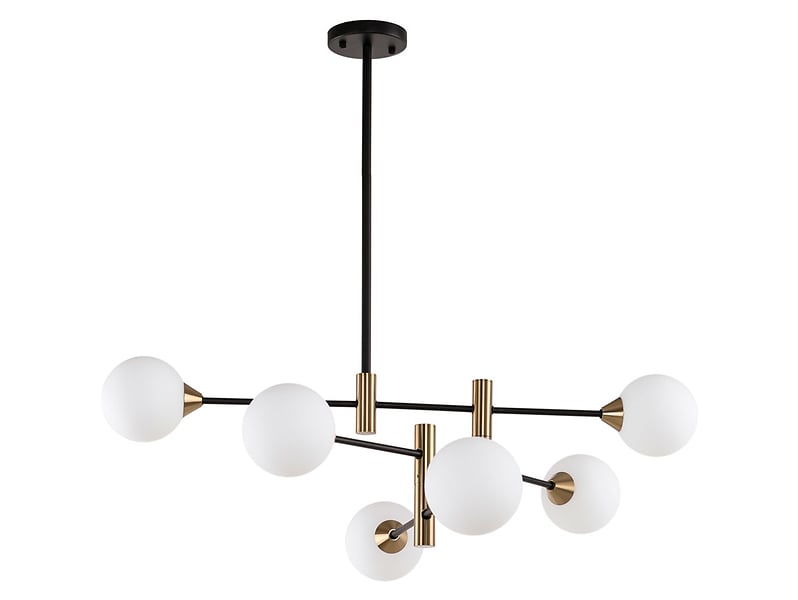 Lampa wisząca Marino 6-punktowa stalowa biało-złota