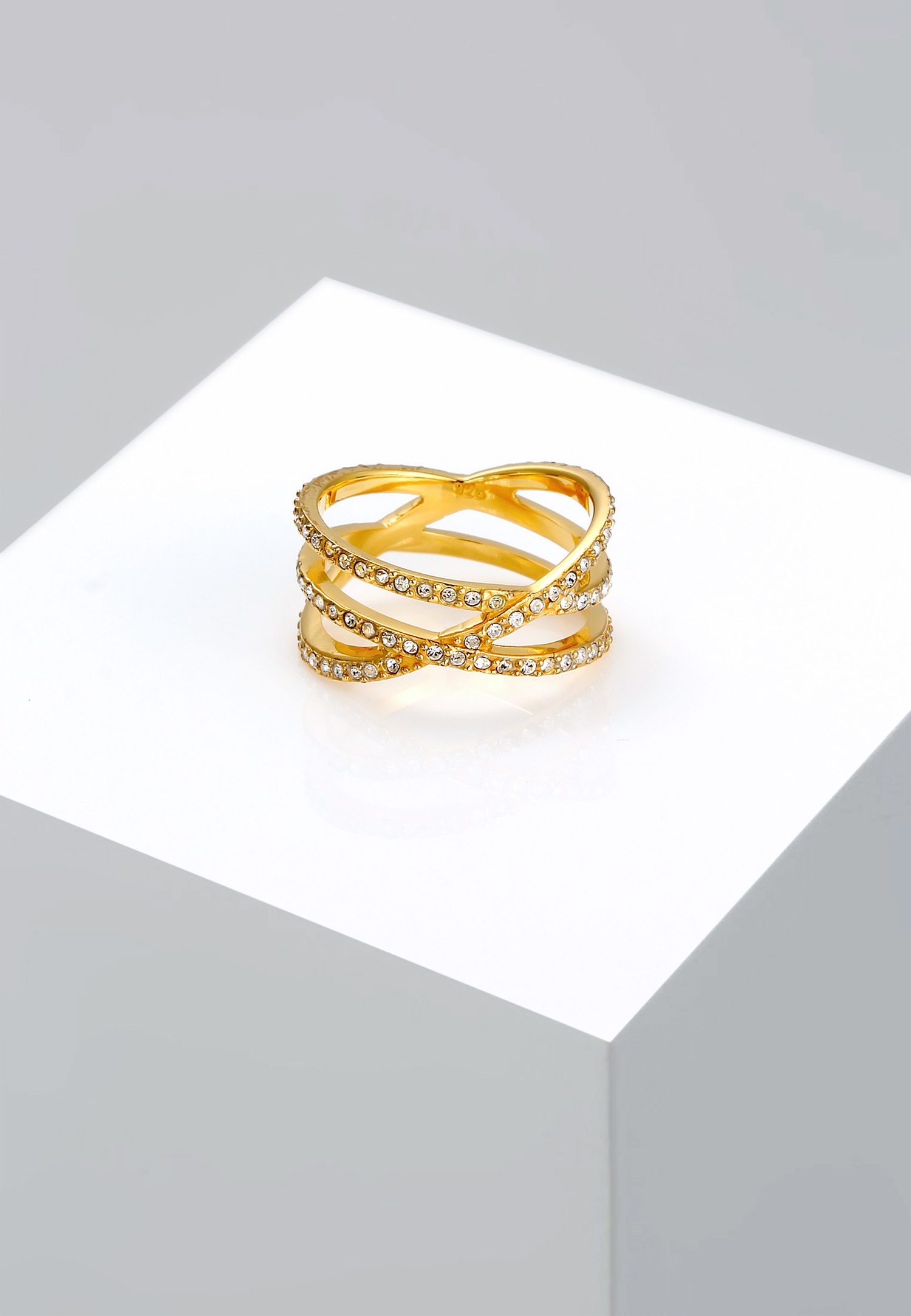 Elli 925 Sterling Silber Zirkonia Wickelring
