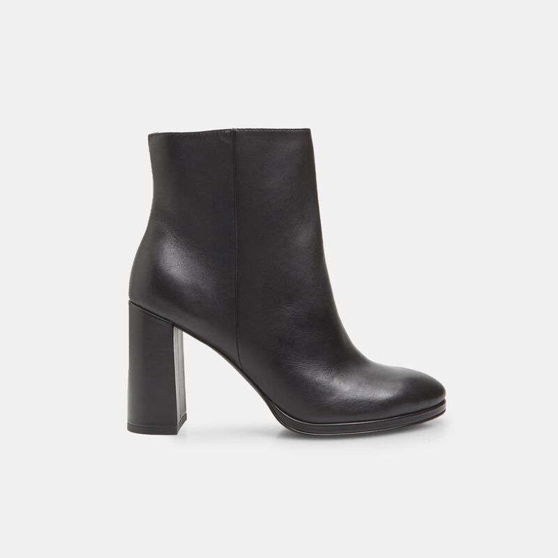 BATA dames enkellaarsje van leer met hak