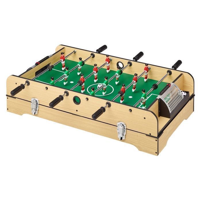 Tavolo da gioco multifunzione 4 in 1 KANGUI: calcio balilla con aste telescopiche, biliardo, ping pong e hockey.