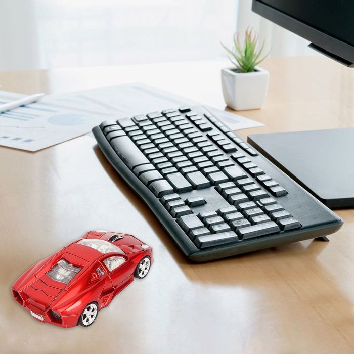 SURENHAP souris de bureau Souris sans fil Style de voiture de sport 2,4 GHz Récepteur USB 1600dpi LED informatique d'ordinateur