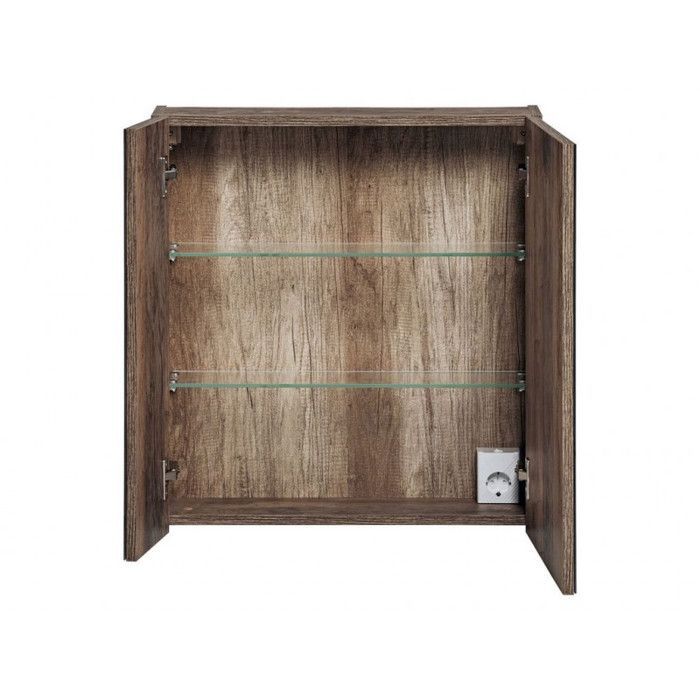 Conjunto de baño con lavabo doble de 140 cm + 5 elementos - Roble Rosario