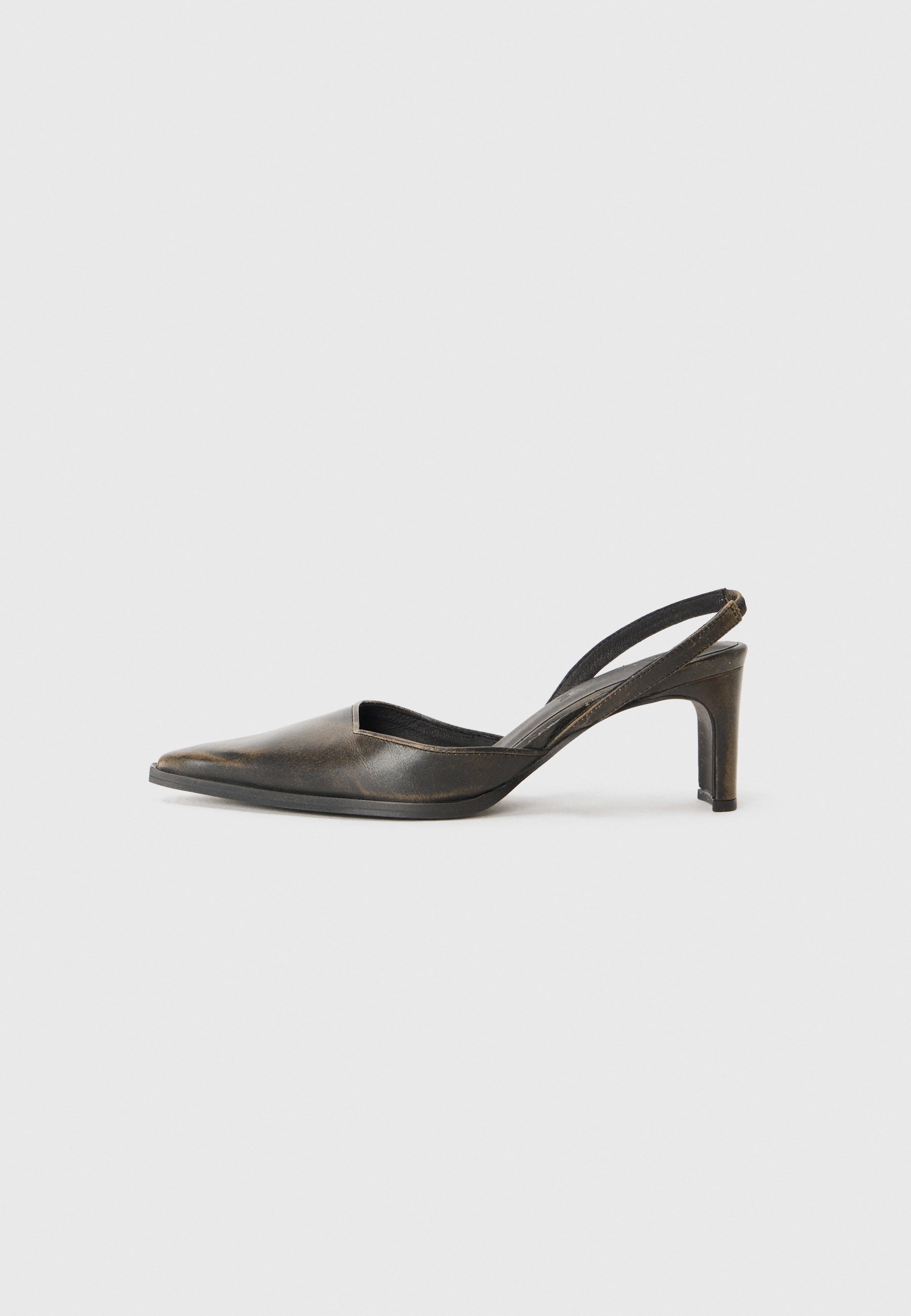 Samsøe Samsøe SAMARIA - Sandalen met hoge hakken - gewassen zwart olijfgroen