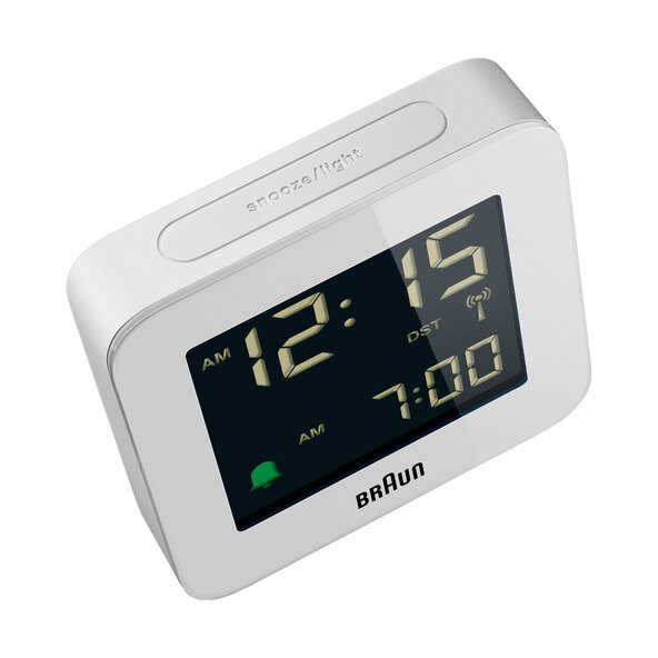 Radio-controlled alarm clock BC09W-DCF, white