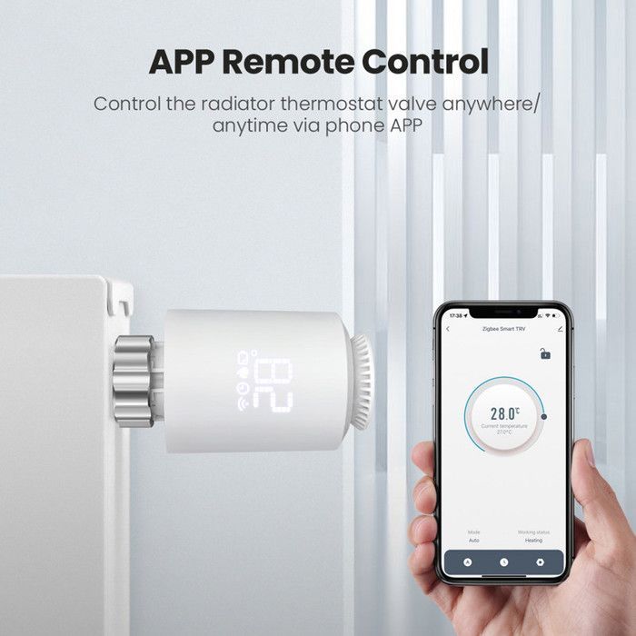 Smart Thermostatic Radiator Head - ZigBee 3.0 Alexa Google - 7-Day Programming - 2 Pack - Smart Heating Radiator