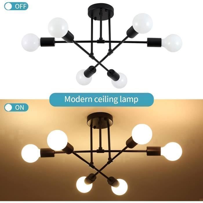 DORLINK Industriële Plafondlamp E27 – Retro Metalen Plafondkroonluchter – Binnenverlichting voor Woonkamer, Slaapkamer, Hal