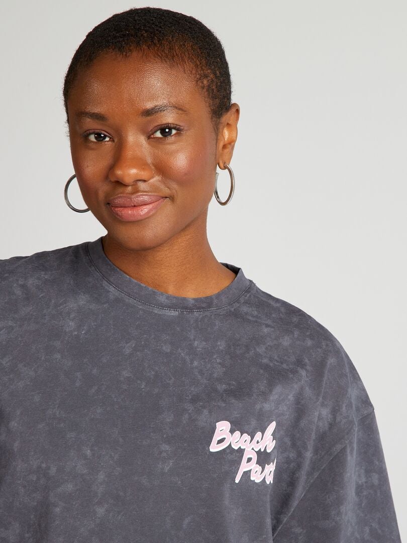 Kort T-shirt - GRIJS