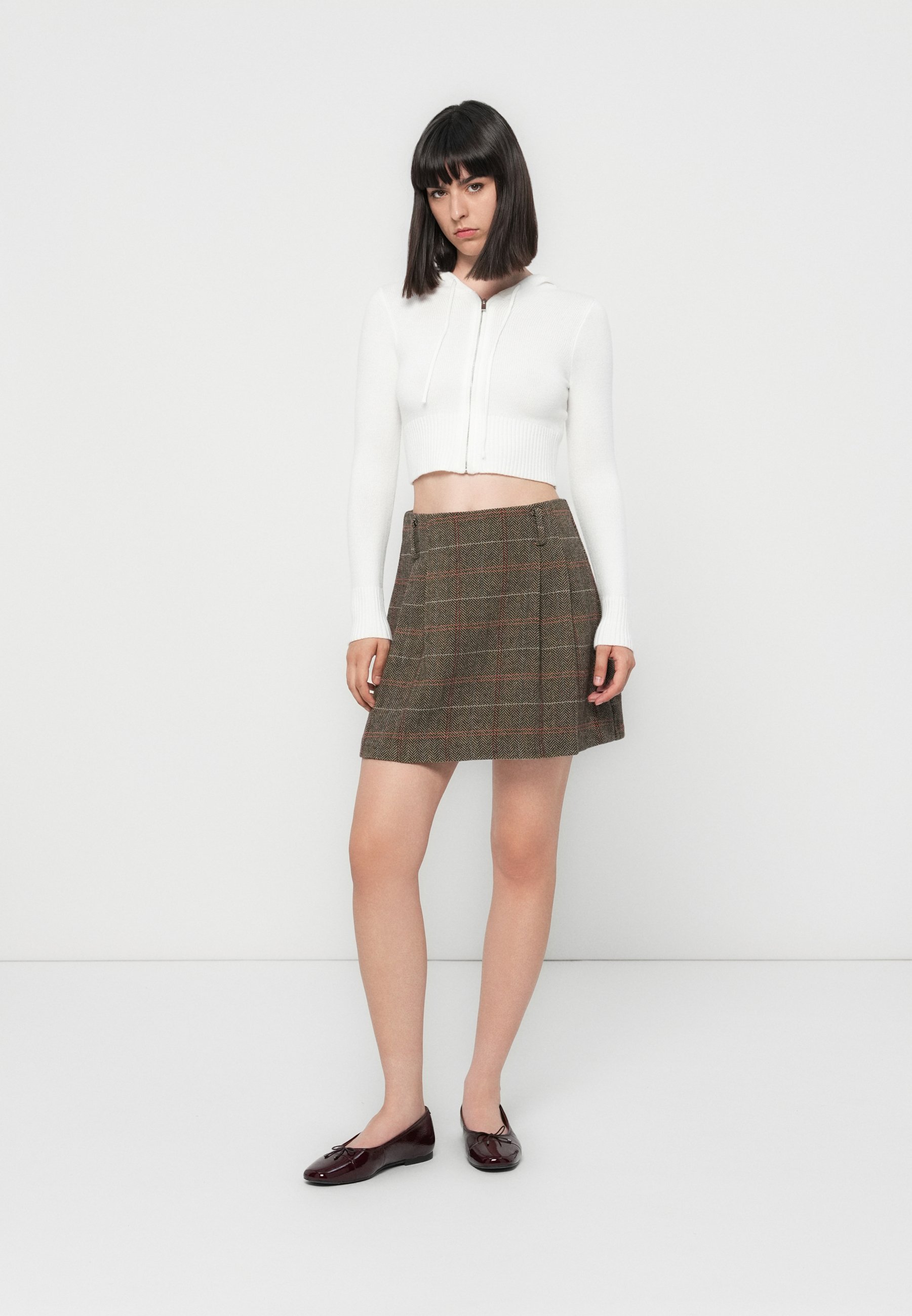 JUPE ONLY ONLRICCA LIFE - Jupe plissée - marron foncé