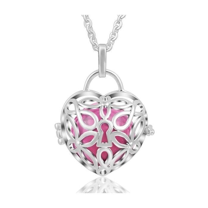 Pregnancy bola heart lock and pink flower ball