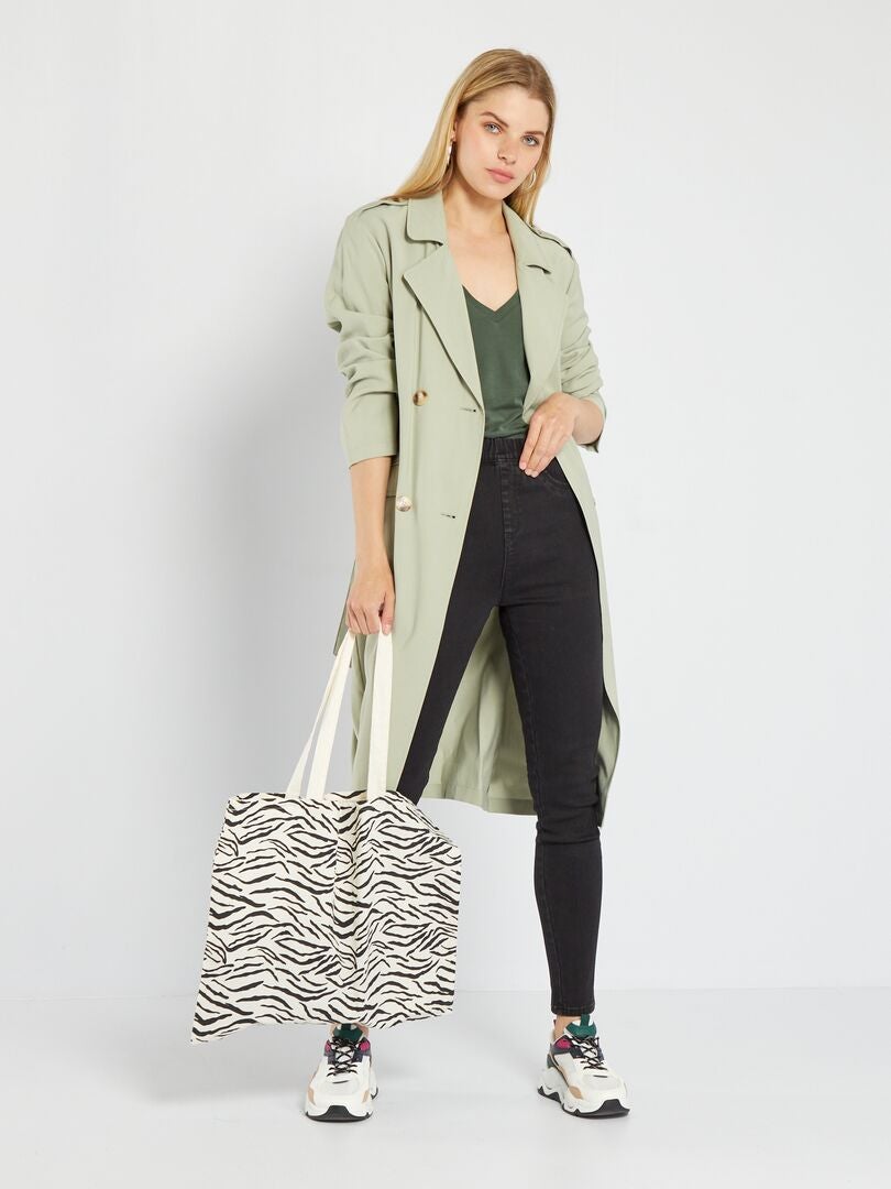 Stretch jeggings met hoge taille - ZWART