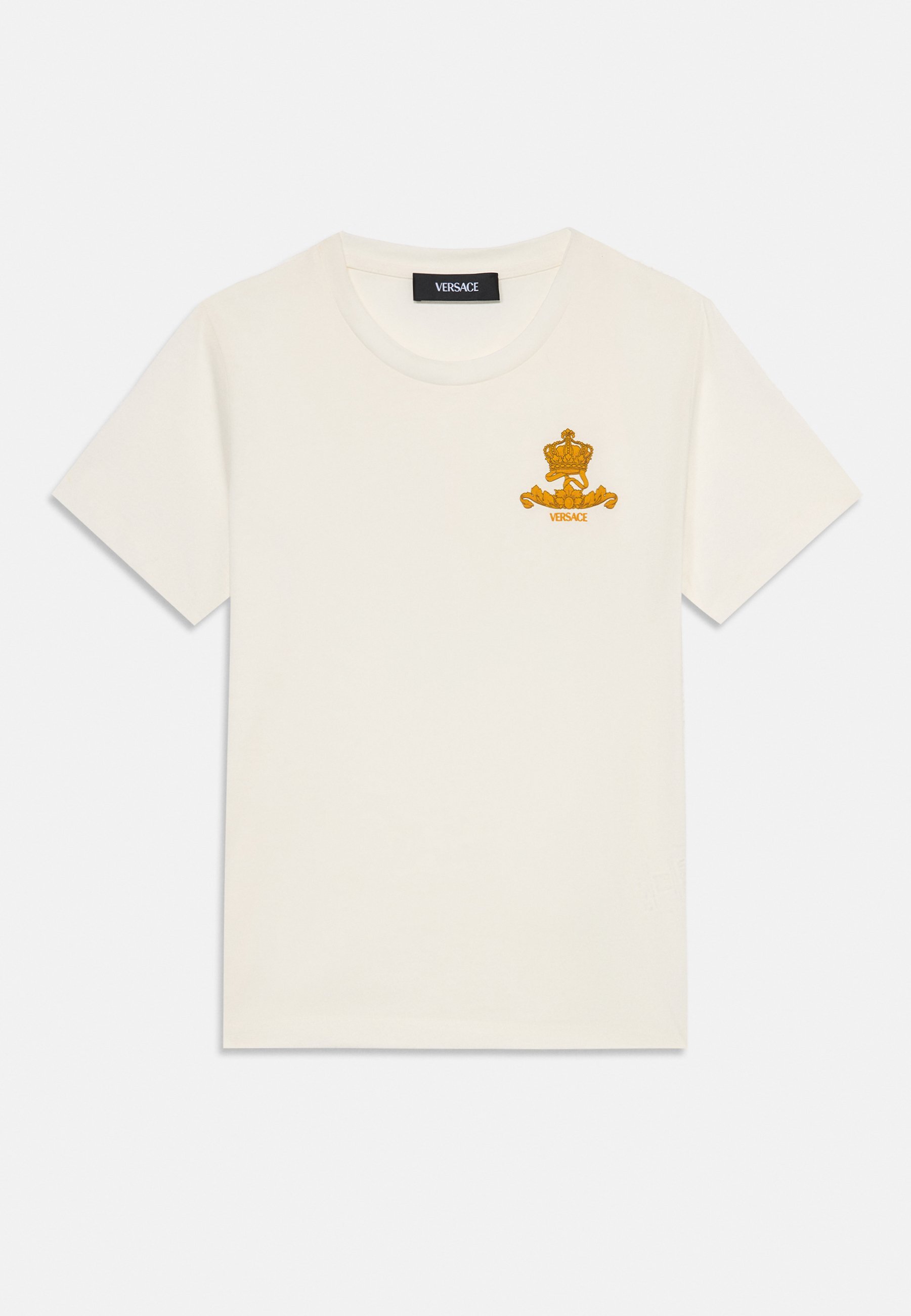 Versace BAROCCO CROWN KIDS PRINT UNISEX - T-shirt met print - wit/goudkleurig