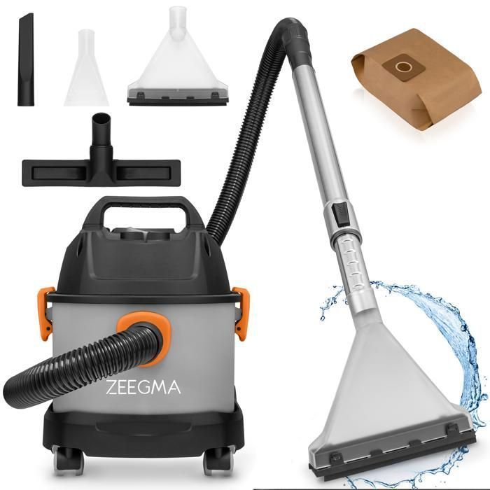 ZEEGMA Zonder Pro Aspirapolvere compatto per solidi e liquidi - 1000W - 6L - Con accessori e filtro HEPA