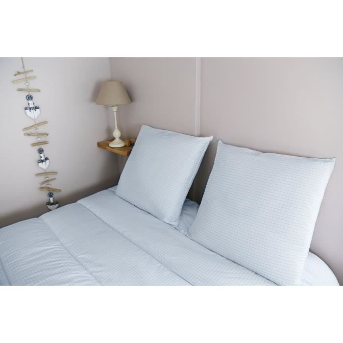 Almohada mediana DODO 60x60 cm - Resistente a chinches y ácaros del polvo - 550 g - Blanca - Fabricada en Francia