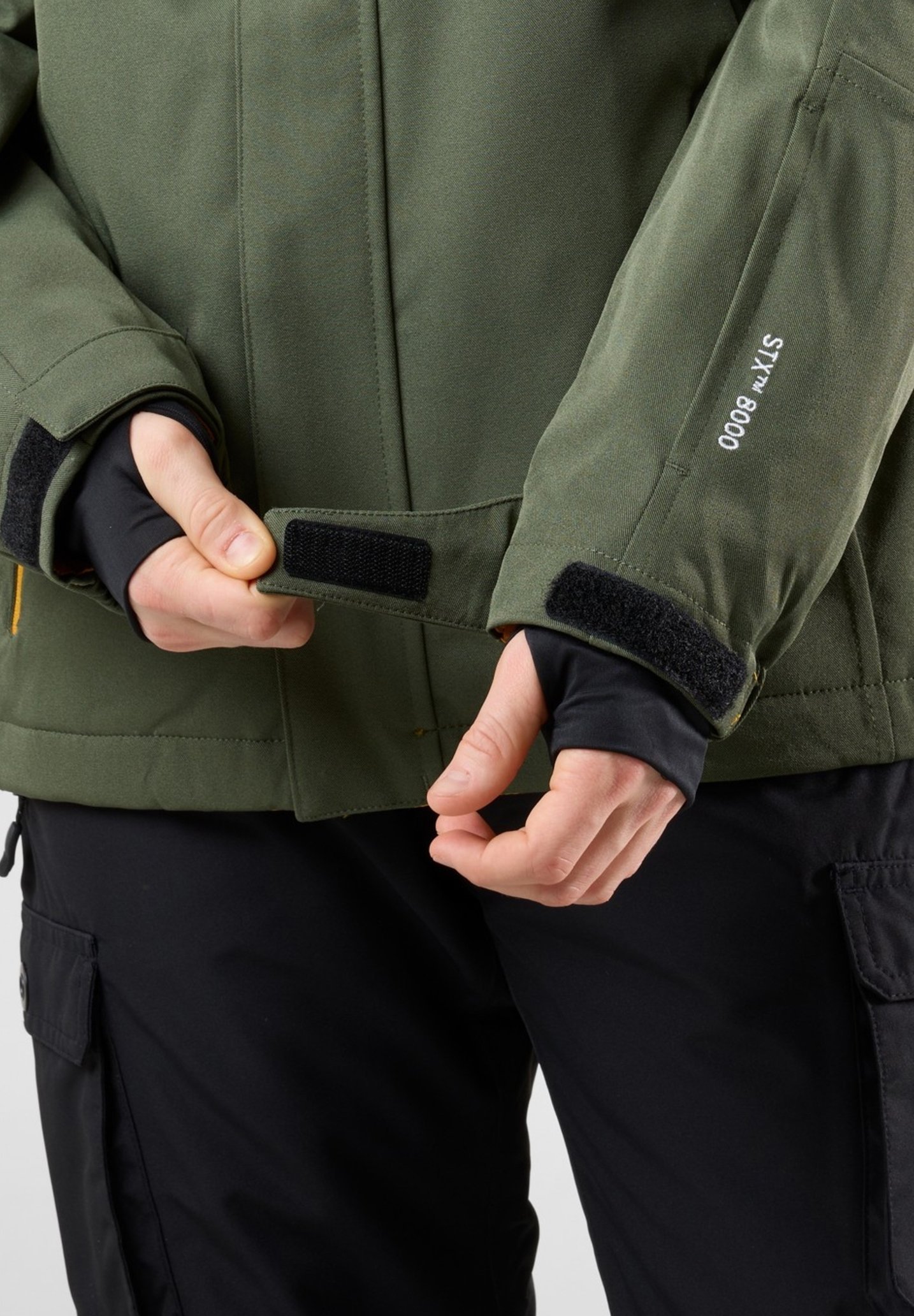 Swedemount ANTON - Veste de snowboard - vert olive foncé jaune moutarde