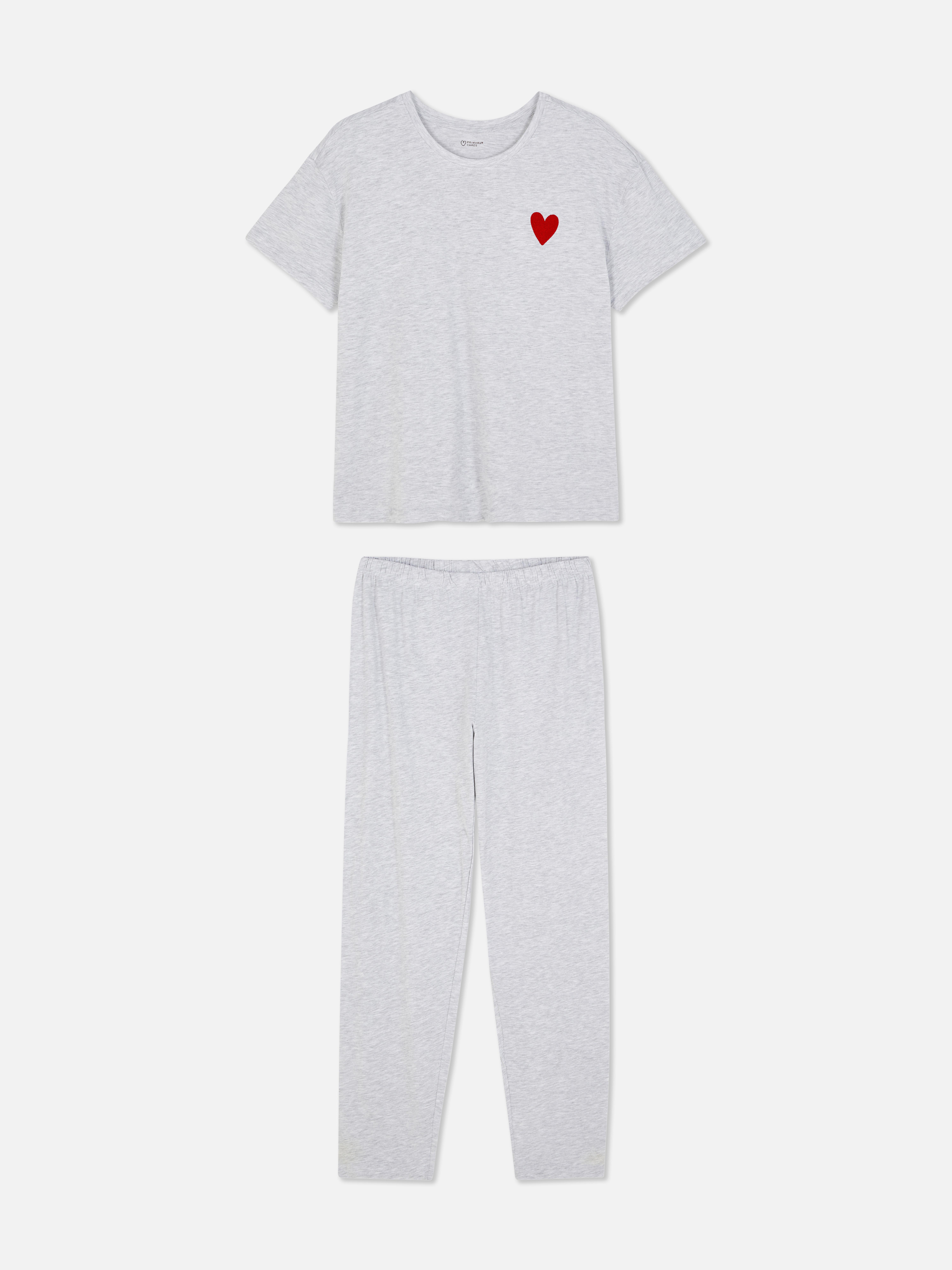 Set de pijama cu mânecă scurtă Un tricou cu mânecă scurtă și pantaloni asortați cu talie elastică