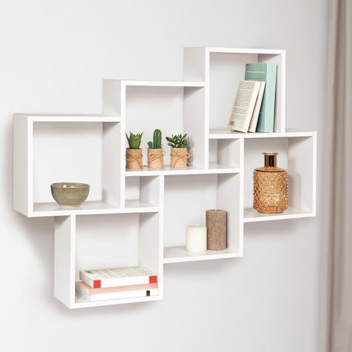 IDMARKET Etagère murale double position LUCAS blanche