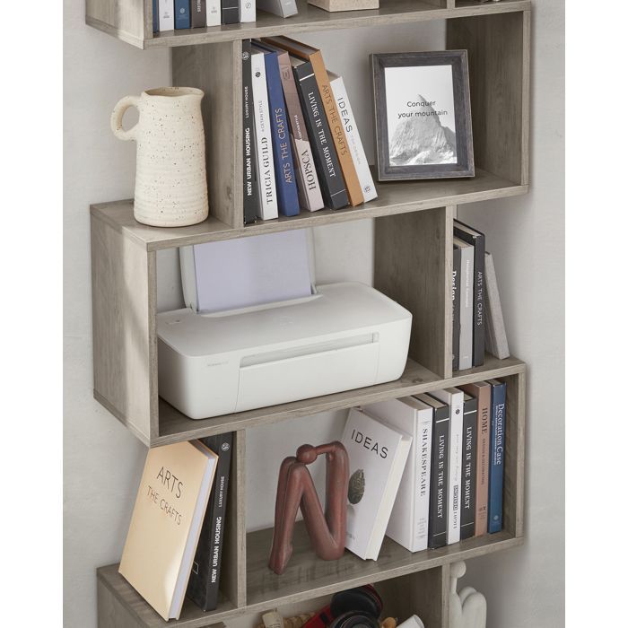 Boekenkast, 6-laags opbergrek, opbergkast, kamerscherm, voor woonkamer, slaapkamer, kantoor, grijsbeige