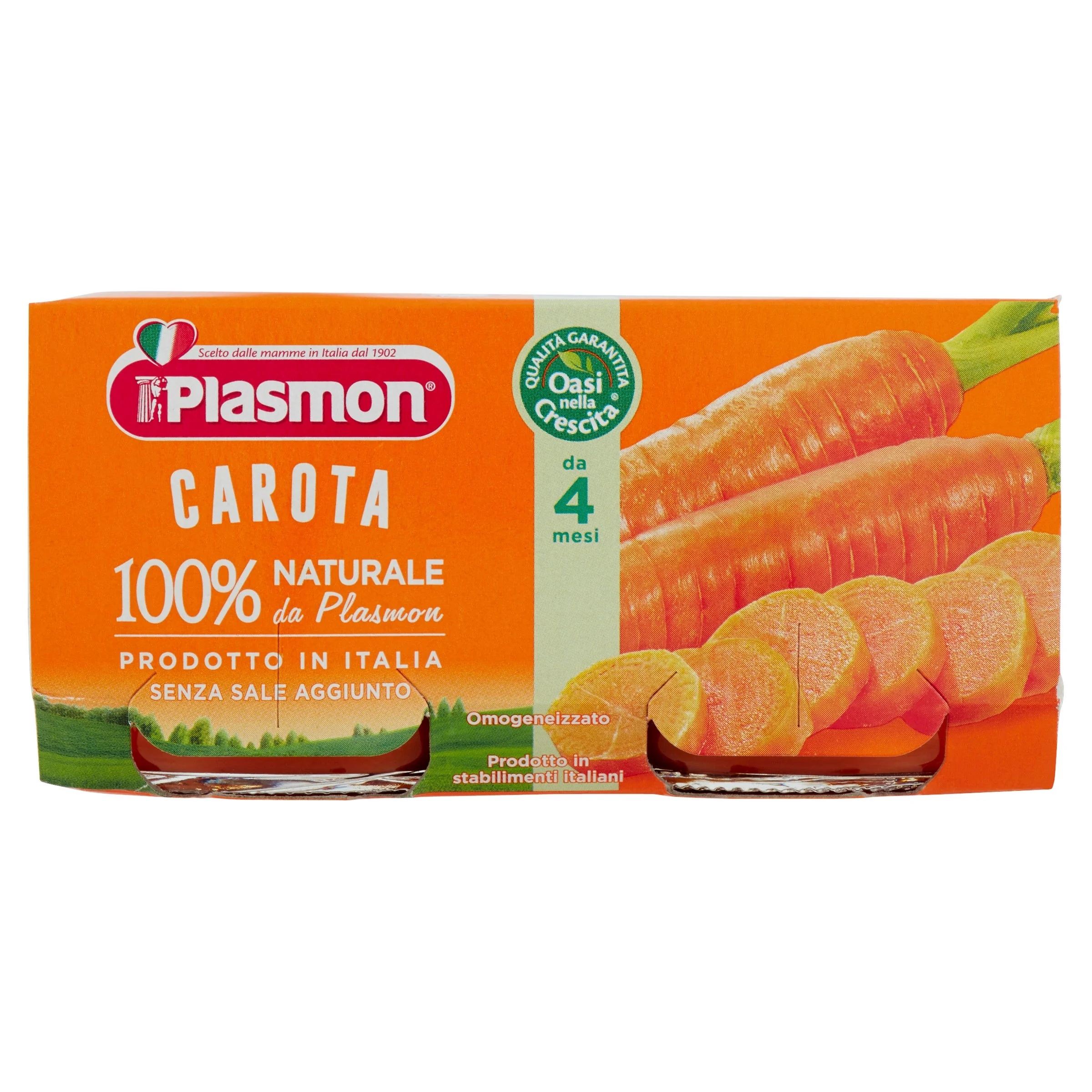PLASMON Plasmon gehomogeniseerde wortelen 2 potjes 80 g glutenvrij