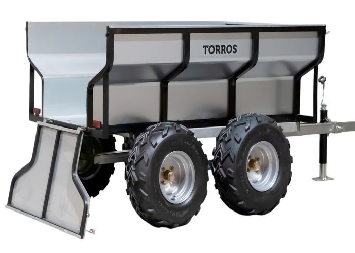 Remolque basculante Torros AHR1050B de 4 ruedas, 1000 kg, doble eje, galvanizado, 1770x1070x580 mm