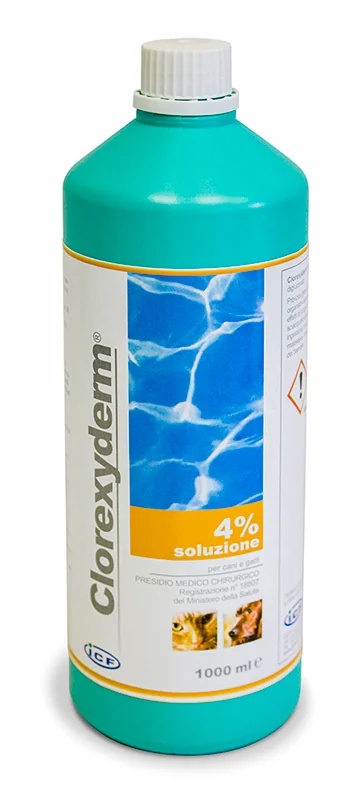 CLOREXYDERM Solution Clorexyderm 4 % 1000 ml Shampooing thérapeutique