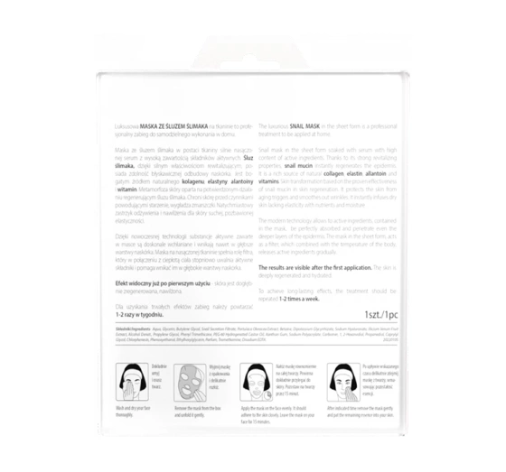 L'Biotica maska na tkaninie Snail Mask 23 ml