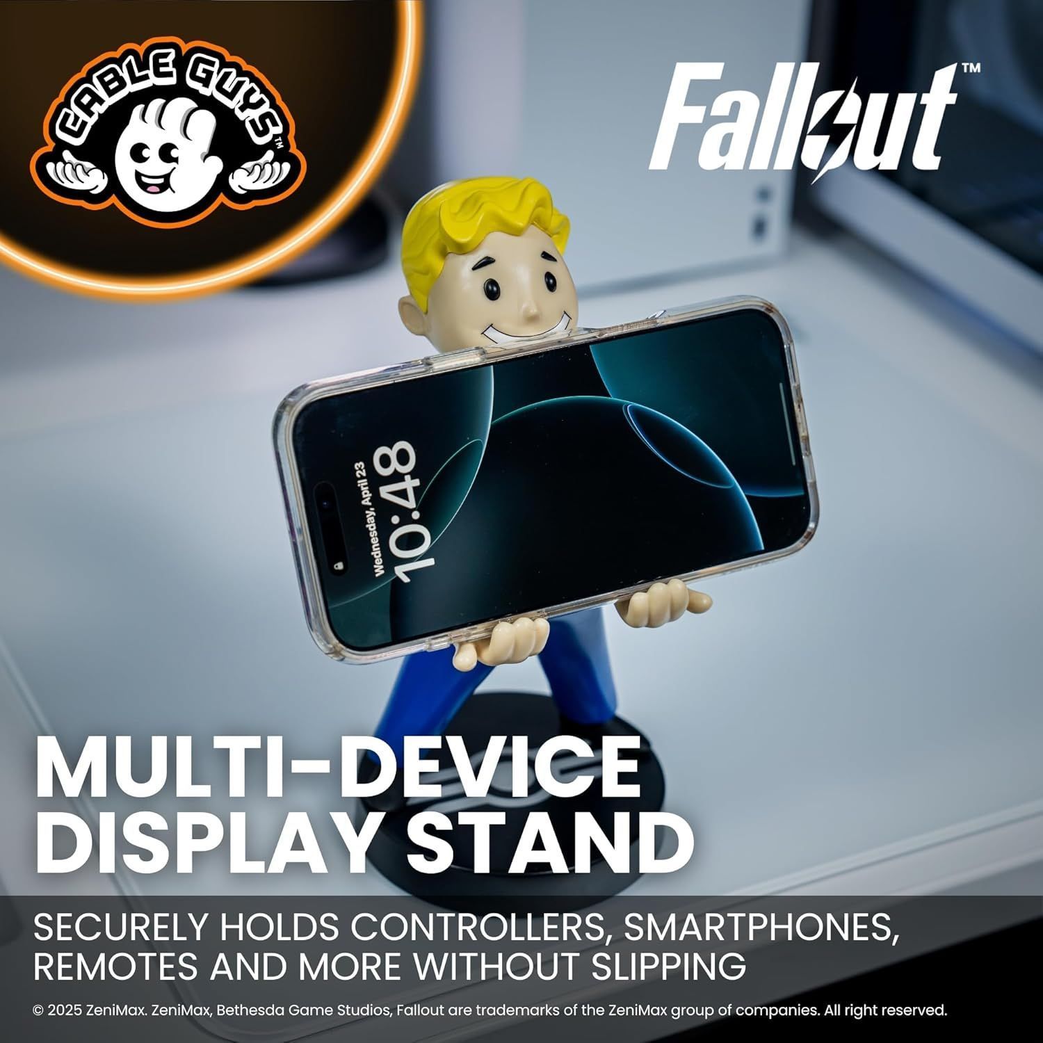 Statuetta Fallout Vault Boy - EXQUISITE GAMING - Cable Guys - Cavo USB incluso - Supporto per smartphone o piccoli accessori - 20 cm