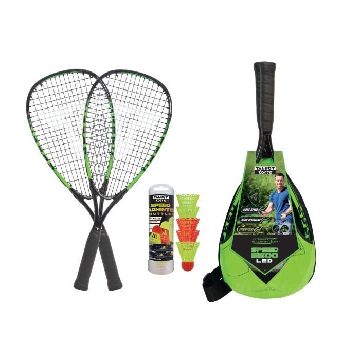 Raquete de badminton TALBOT TORRO Speed 5500 - Alumínio - 56,5 cm de comprimento - Perfil da armação de 17,3 mm - 170 g - Cordas duráveis