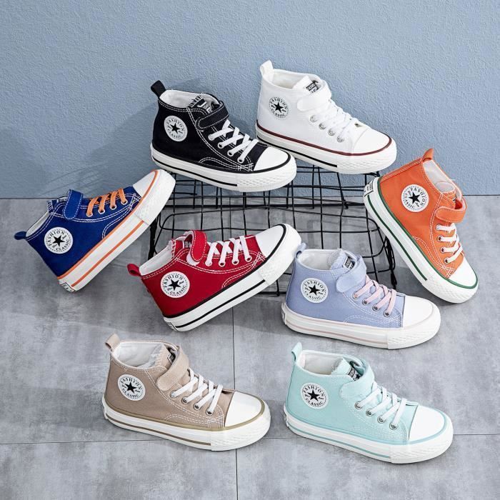 Scarpe da ginnastica alte in tela unisex per bambini, leggere, traspiranti e antiscivolo, per maschietti e femminucce.