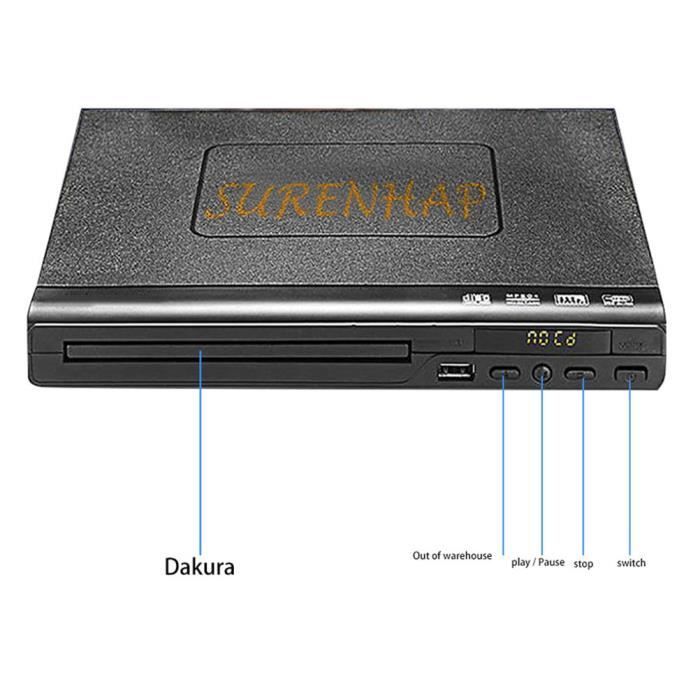 Lettore DVD multiregione SURENHAP - Nero, MP3, telecomando incluso, uscita RCA