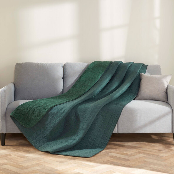 Teddy fleece blanket, green