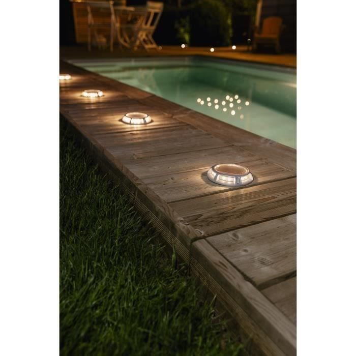 Foco solar GALIX de aluminio, 15 lúmenes, luz blanca cálida - Clásico - Alimentado por energía solar - Para exteriores