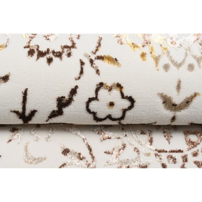 TAPISO Living Room/Bedroom Rug GOLDEN Gold Brown Beige Ornamental Polypropylene Indoor 160x230 cm