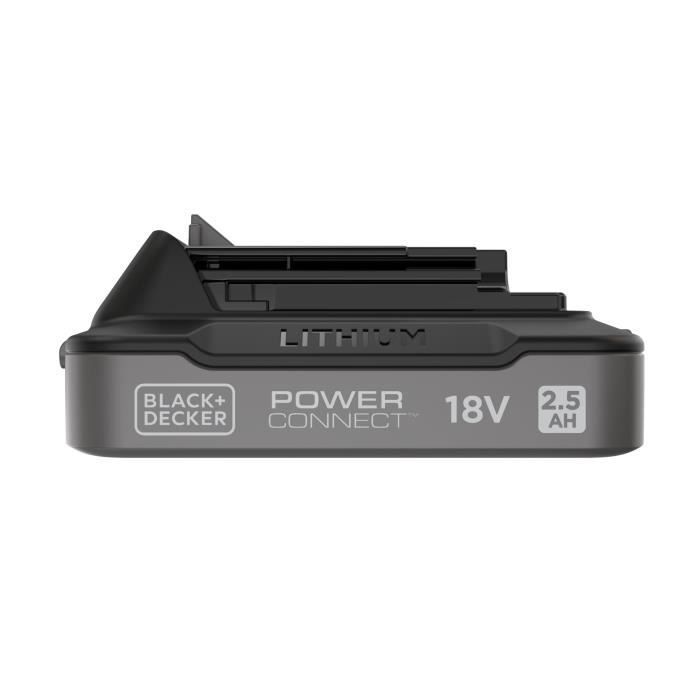 Batterie 18V 2,5Ah avec indice de charge - BLACK+DECKER - BDL2518S-XJ - Noir