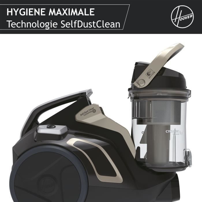 Stofzuiger met stofreservoir zonder stofzak - HOOVER - HP720PET - 850 W - 68 dBA - 2 liter stofreservoir - Ideaal voor hardhouten vloeren en huisdieren