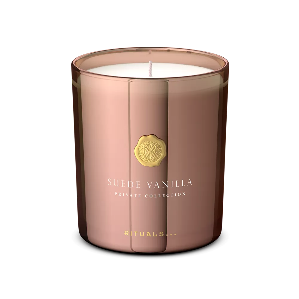 Vela aromática de lujo con aroma a vainilla y gamuza de Private Collection, 360 g.