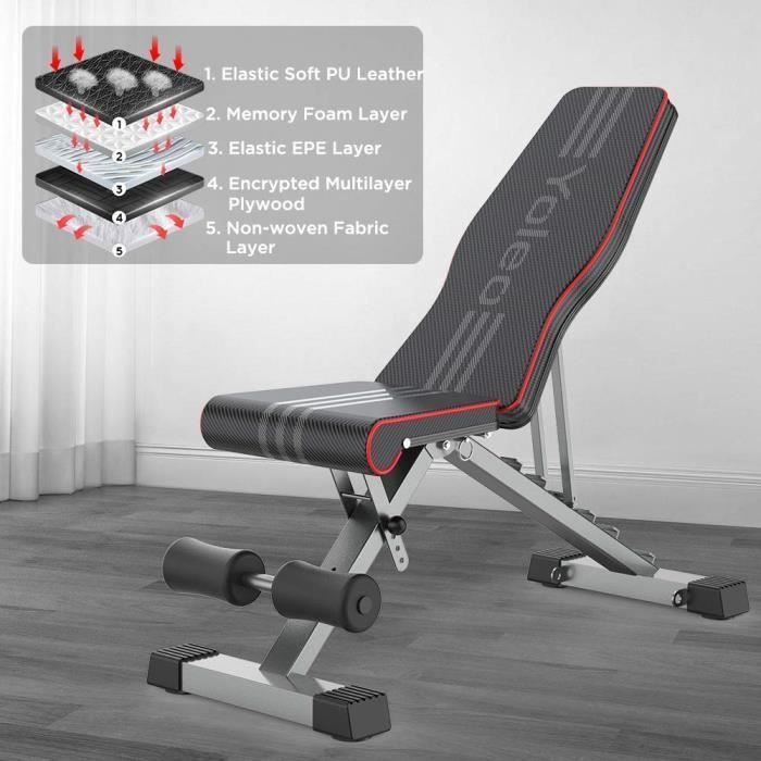 Opklapbare halterbank, multifunctionele fitnesstafel, verstelbare bank voor gymnastiektraining en oefeningen