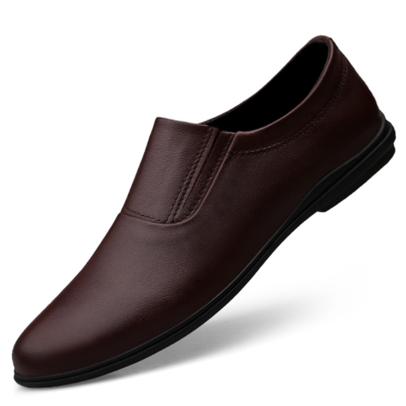 Sapatos casuais masculinos de luxo em couro genuíno, ideais para a primavera, para uso externo. Mocassins masculinos sem cadarço, macios, confortáveis e respiráveis, perfeitos para dirigir.