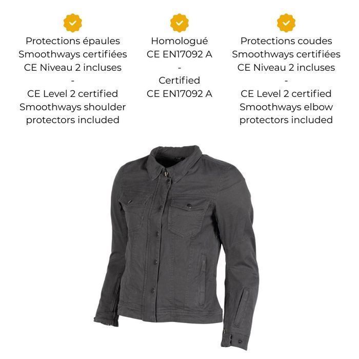 Chaqueta de moto para mujer certificada | NAZAIRE LADY MOTOBLOUZ