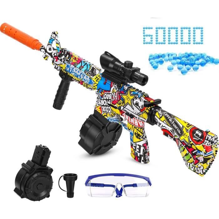 Gel Blaster Water Bomb Electric Gun with 60,000 Water Beads and Cups, Rechargeable Toy for Outdoor Activities