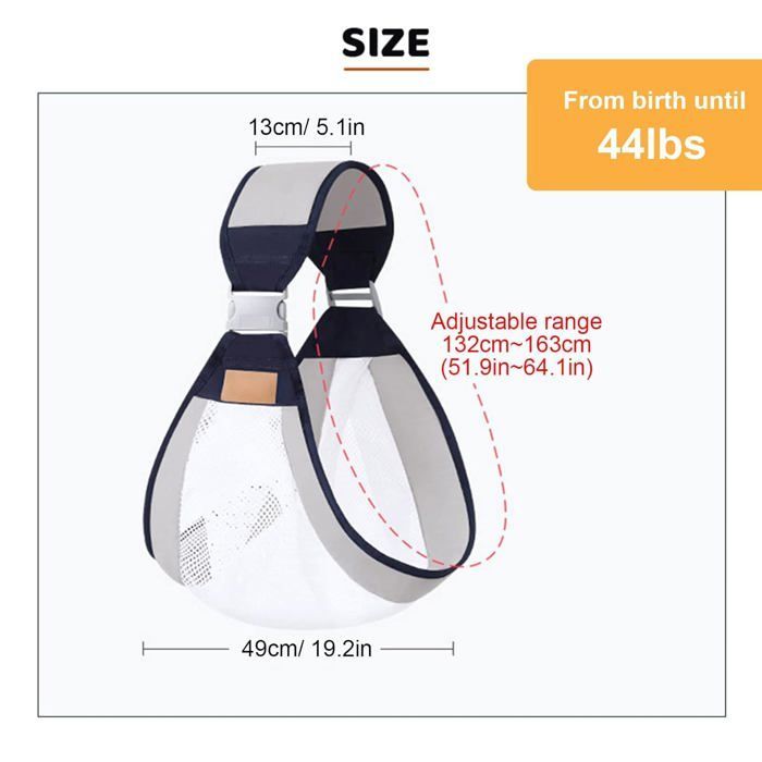 Porte Bébé Hanches Côté Ergonomique Portable,Réglable, léger et respirant,pour Bebe Nouveau-nés et Tout-Petits jusqu'à 15 kg