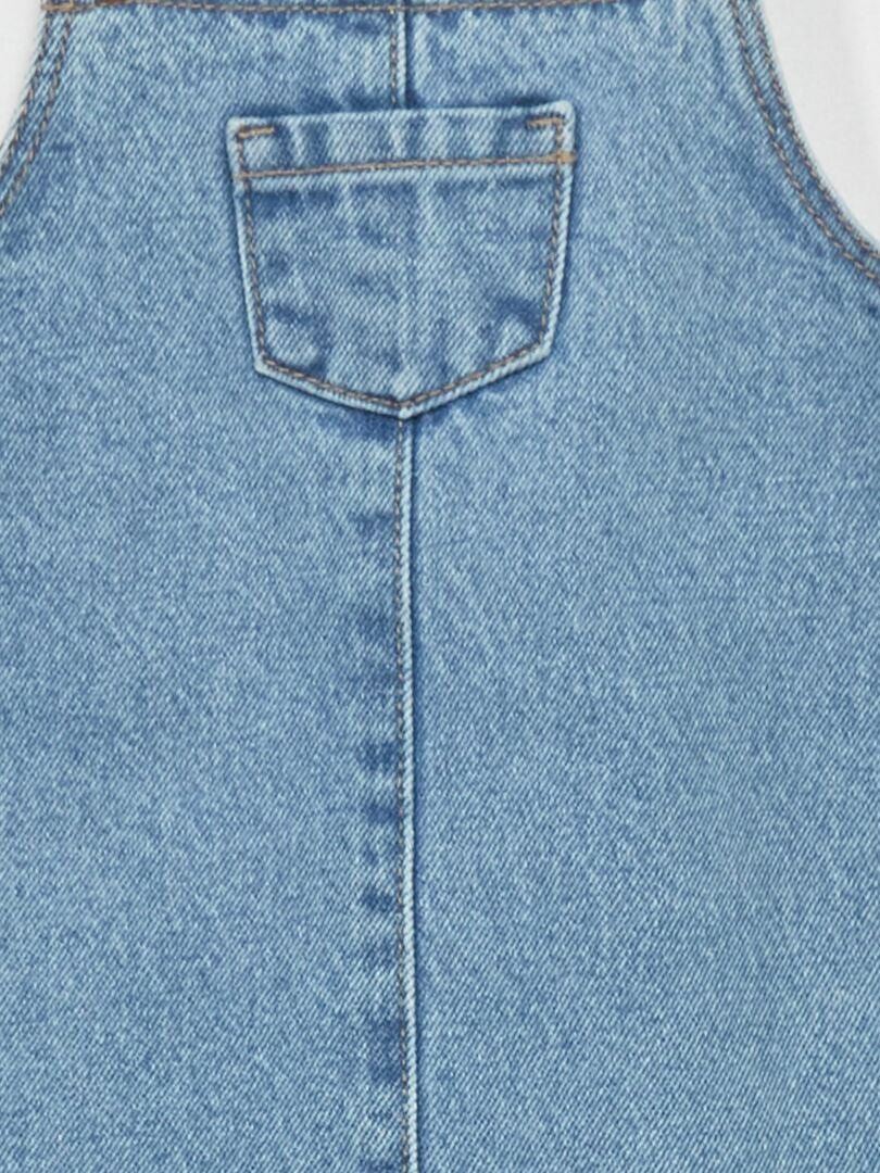 Vestido jardineira jeans - AZUL