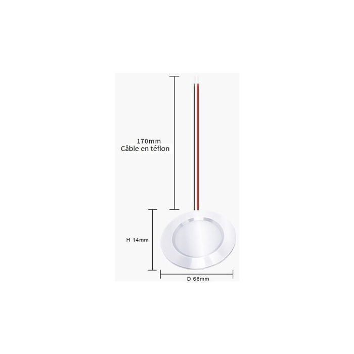 Mini-LED-Einbaustrahler 55 mm, 3 W, IP54, 4000 K, weißes Aluminium für Bad- und Küchenmöbel