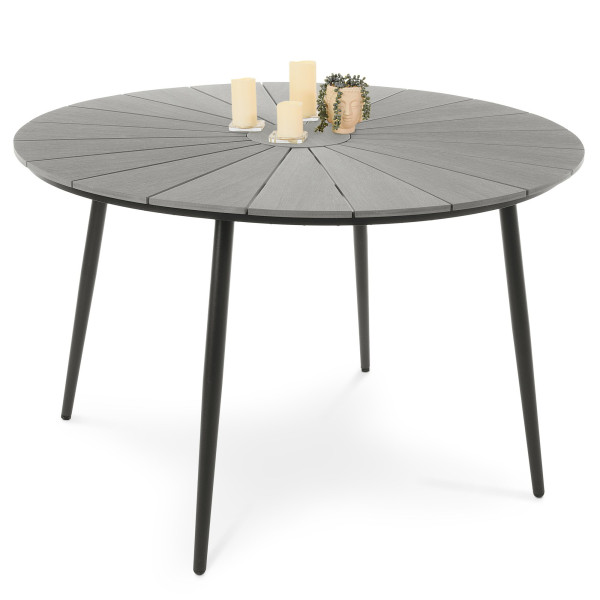 Stół ogrodowy aluminiowy okrągły 120 cm Palermo szary