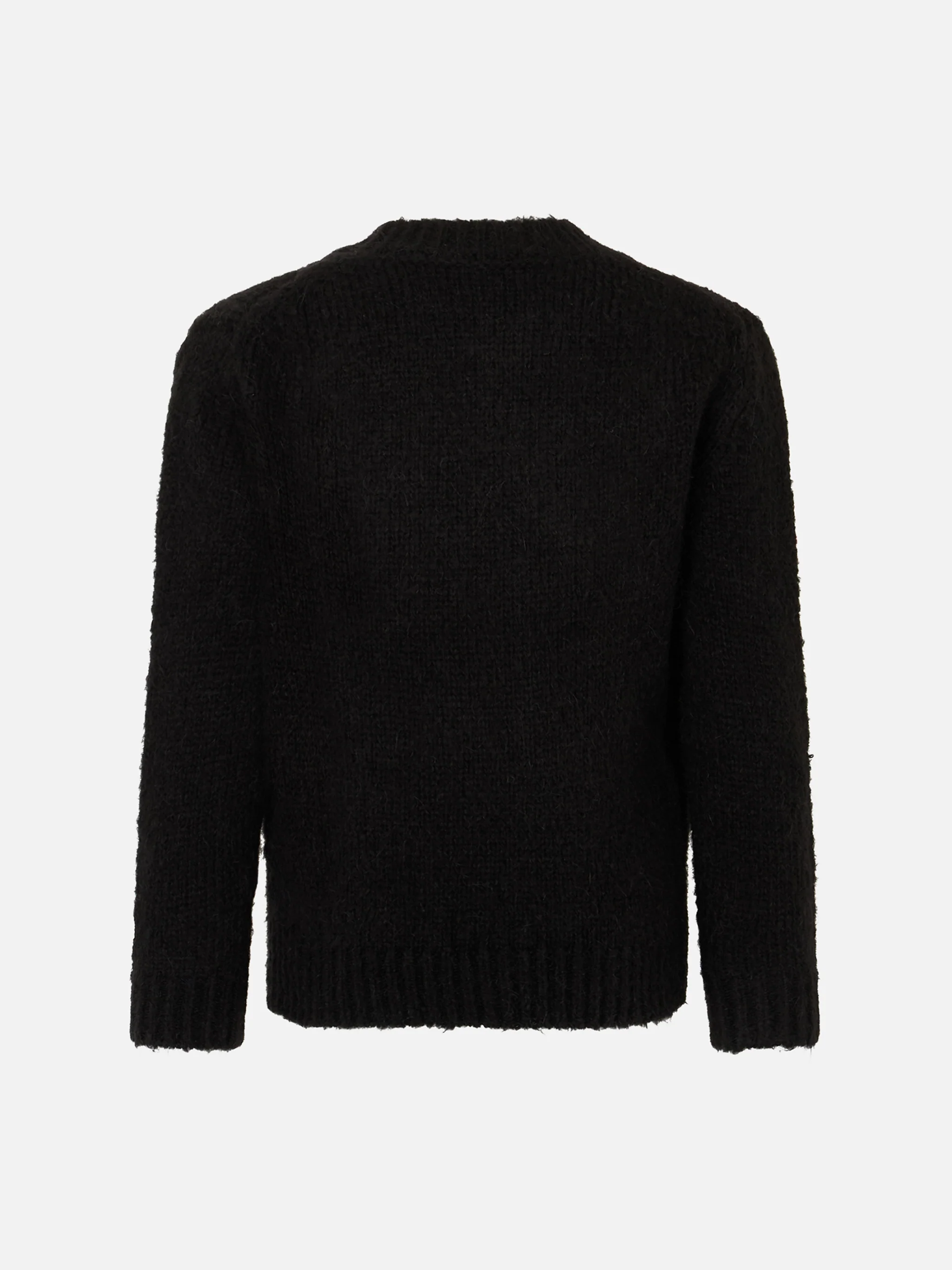 Maglione morbido a girocollo da bambina con patch gatti all'uncinetto