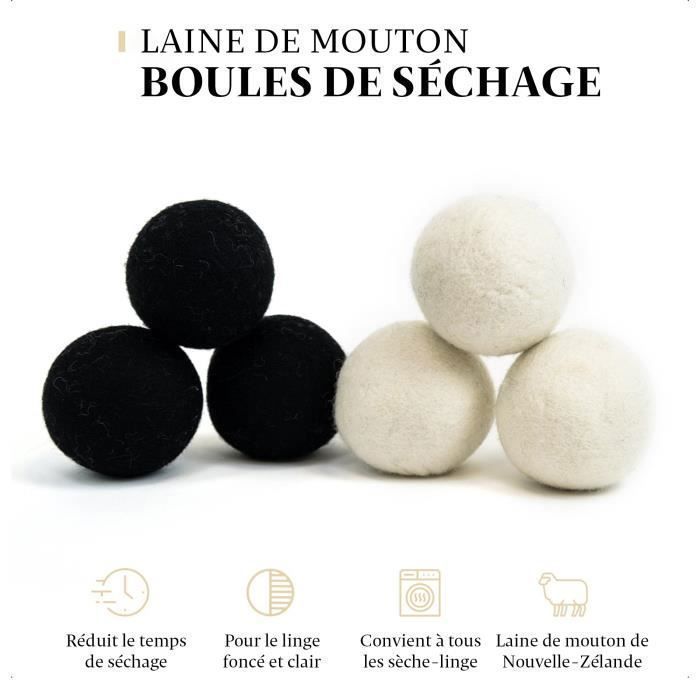 STEAMRS - 6 bolas para secadora - 100 % lana de oveja - Reduce el tiempo de secado - Ropa más suave y sin arrugas