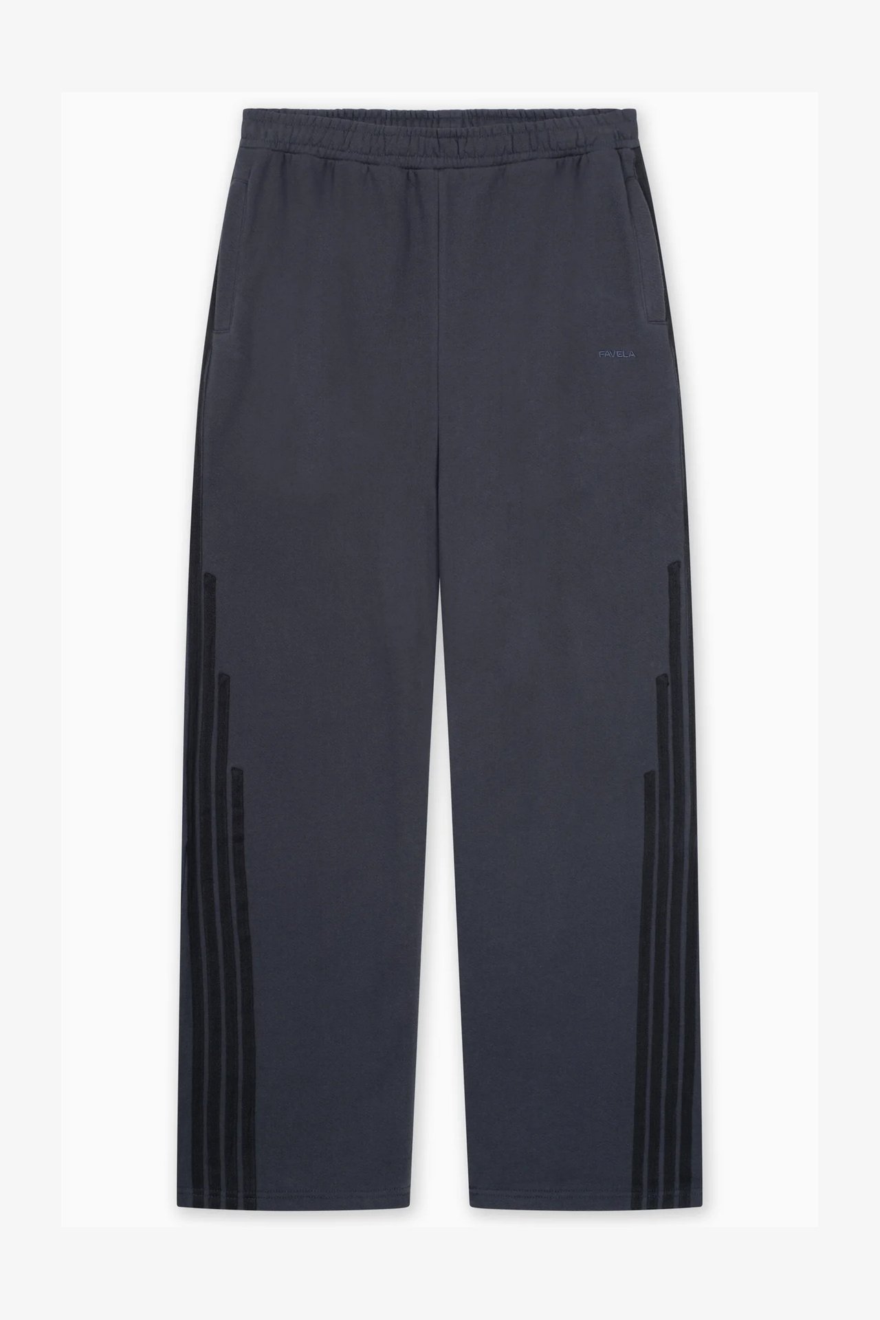 Pantalon de jogging unisexe vintage à rayures favela - noir