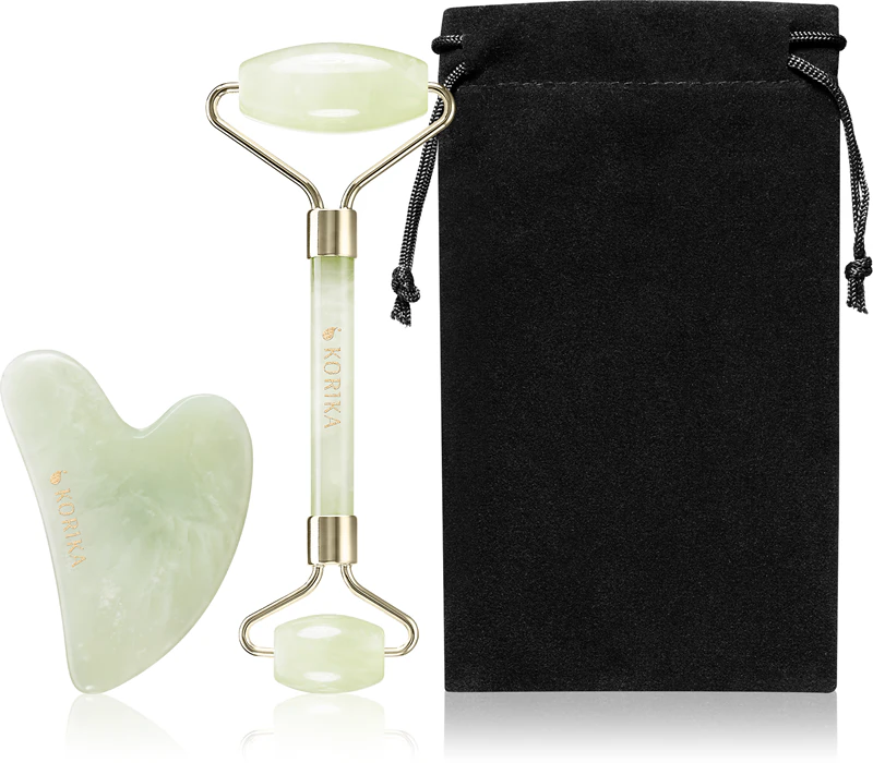 KORIKA Tools Gesichtsroller & Gua Sha Jadegrün