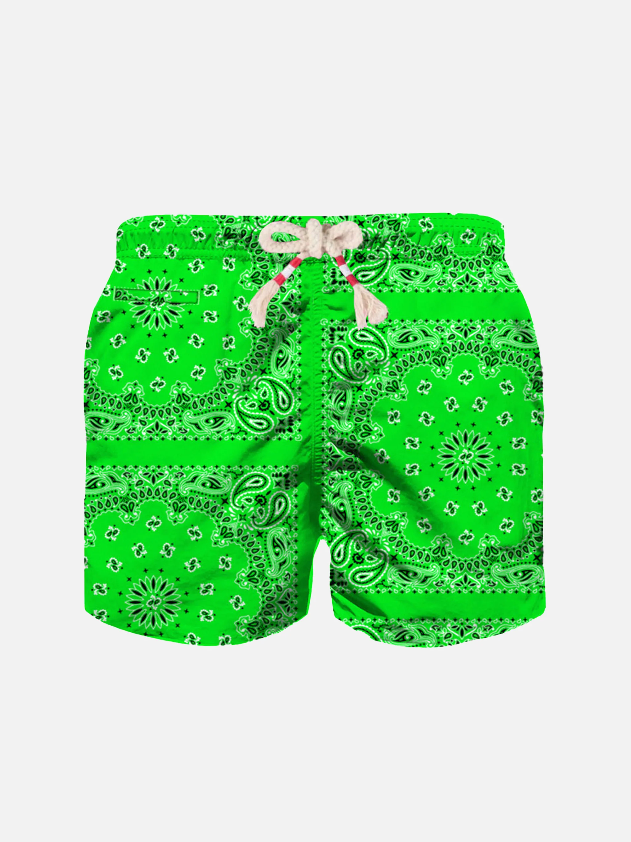 Neongrünes Kinderkostüm mit Bandana-Print